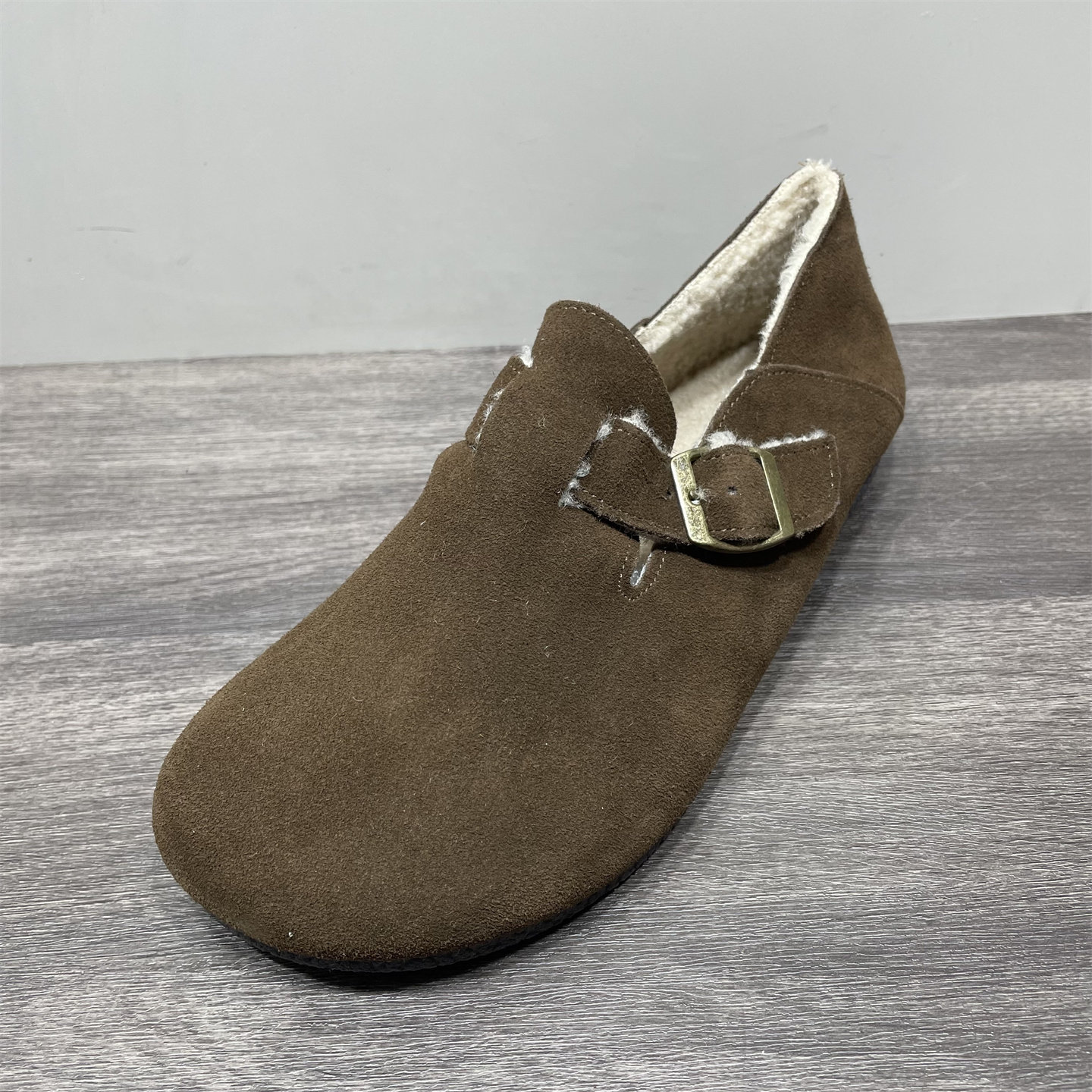 断码处理冬季款加绒保暖真皮勃肯鞋森女反绒牛皮一脚蹬平底棉鞋女,淘宝优惠券,粉丝福利购,淘宝优惠卷