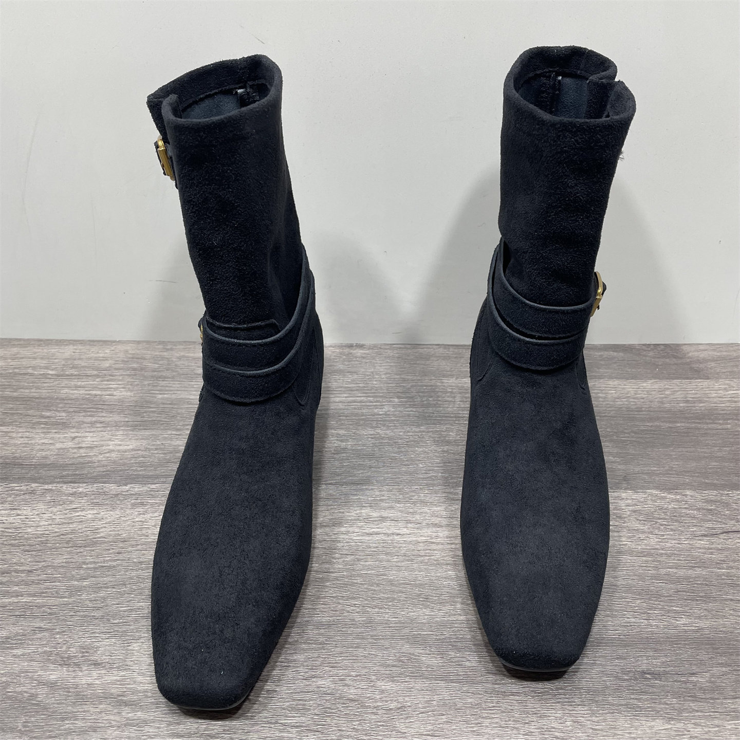 断码处理气质短靴女款秋冬新款复古绒面西部靴子女显瘦粗跟瘦瘦靴,淘宝优惠券,粉丝福利购,淘宝优惠卷