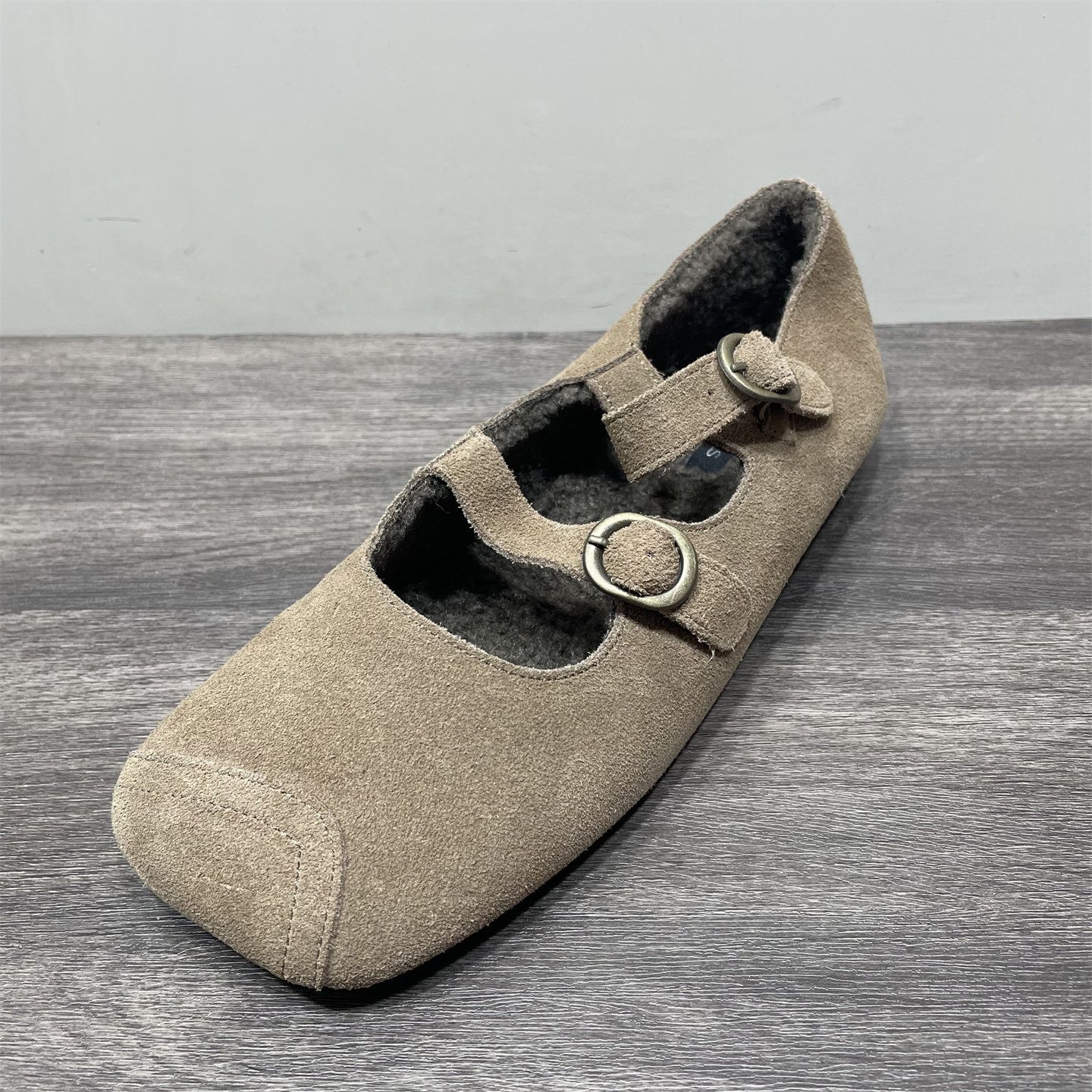 断码处理真皮平底单鞋女冬季加绒法式复古双扣带方头玛丽珍小皮鞋,淘宝优惠券,粉丝福利购,淘宝优惠卷