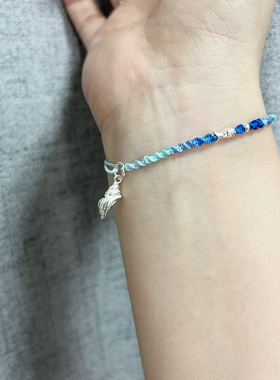 S925银宋亚轩属性浅空天陇小海螺手绳编织绳可调节情侣闺蜜礼物