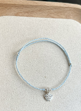 S925纯银小绵羊挂件手编绳超细可调节送闺蜜礼物简约百搭可爱