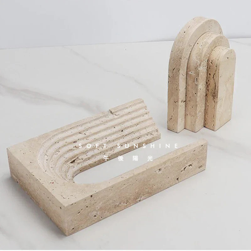 侘寂风黄洞大理石书柜茶几办公桌面书房卧室书立书档软装饰品摆件,淘宝优惠券,粉丝福利购,淘宝优惠卷