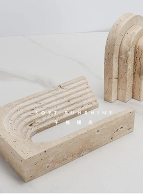 天然黄洞大理石立档书靠装饰摆件