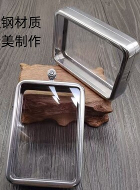 461各种平安无事牌吊坠保护盒可打开装东西高透明钛钢挂件项链盒