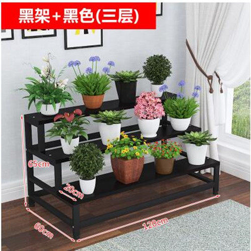 室内梯形铁艺置物架花店花架手捧花多层多肉花盆阶梯式盆栽植物架_虎窝淘