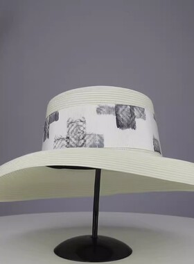 遮阳帽出游赫本风女夏大檐手绘
