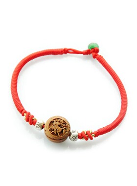 本命年五色绳桃核福字12生肖