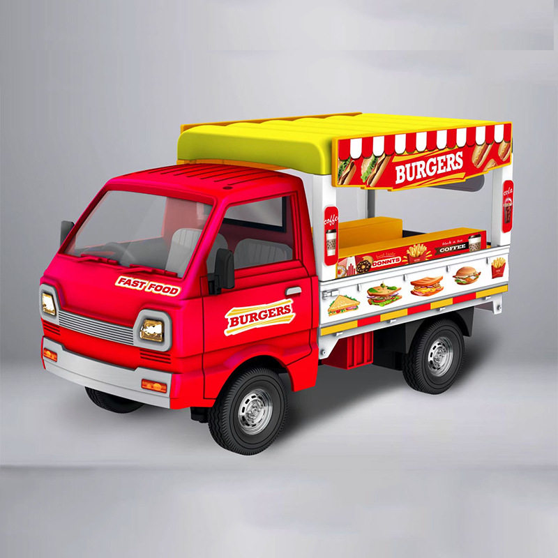 新品声光遥控汽车微卡漂移车汉堡雪糕外卖车载货双开门儿童玩具车,淘宝优惠券,粉丝福利购,淘宝优惠卷