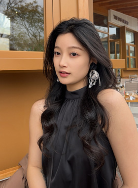 ICEYLAND 度假风法式lady千金风甜美度假复古玫瑰手工港风耳环