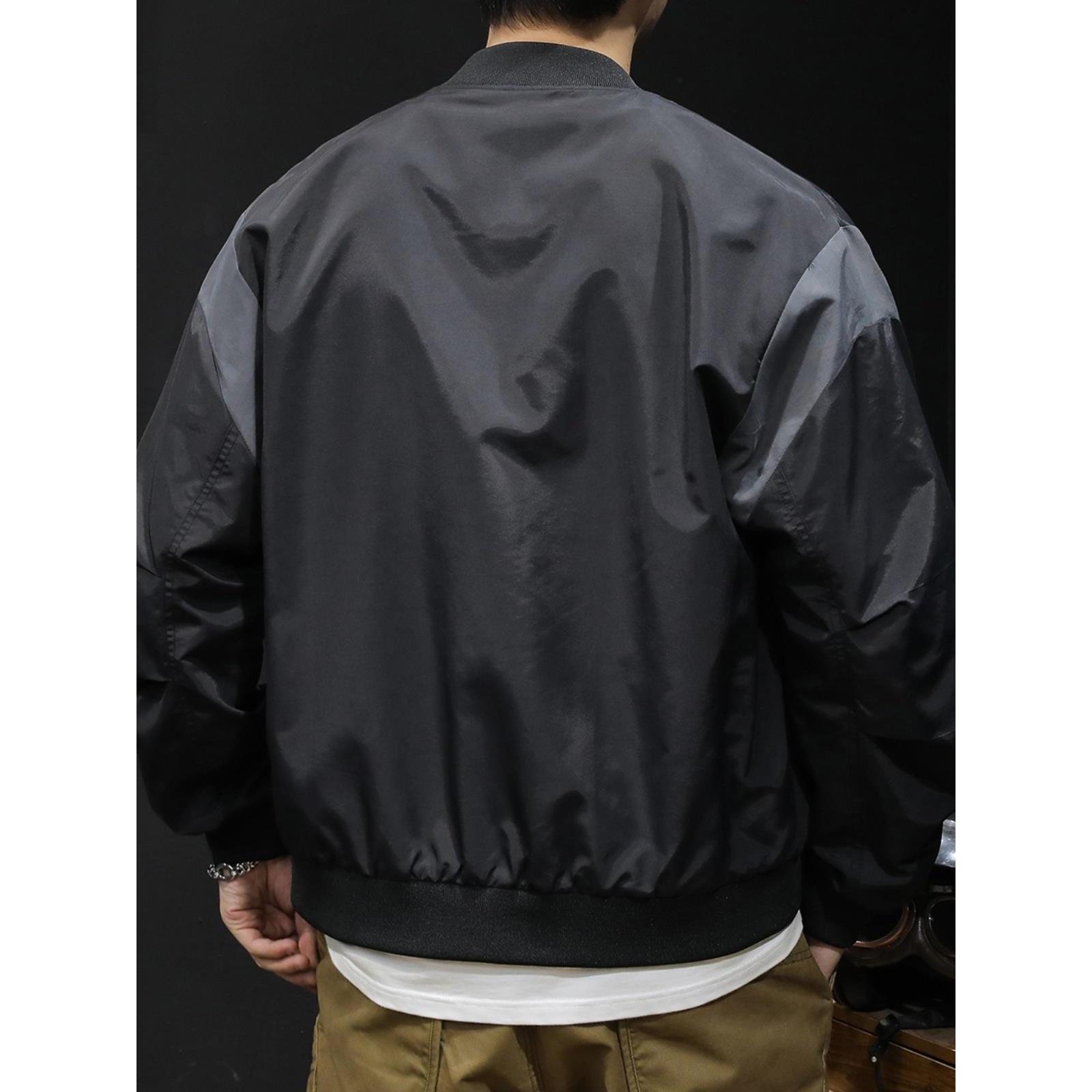 Jackets, men's spring and autumn men's clothing, trendy men's black tops, autumn 2026 new men's baseball uniforms, large size