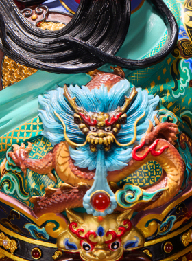 礼之源九龙武圣关公铜像摆件