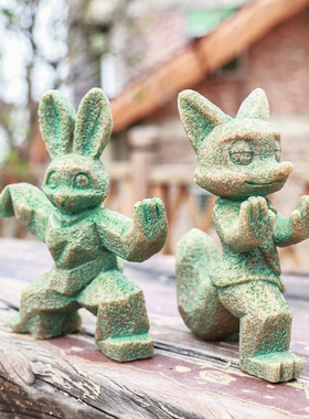 卡通疯狂动物太极功夫茶宠摆件