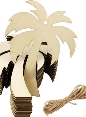 未完成的木质椰子树棕榈树挂饰DIY花卉工艺礼品标签家庭派对装饰