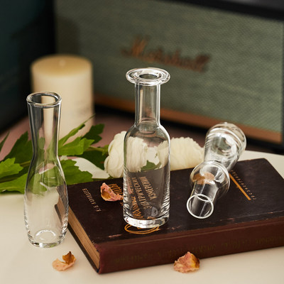 创意北欧小小迷你花瓶玻璃透明花器桌面阳台水培插花工艺品摆设 虎窝淘