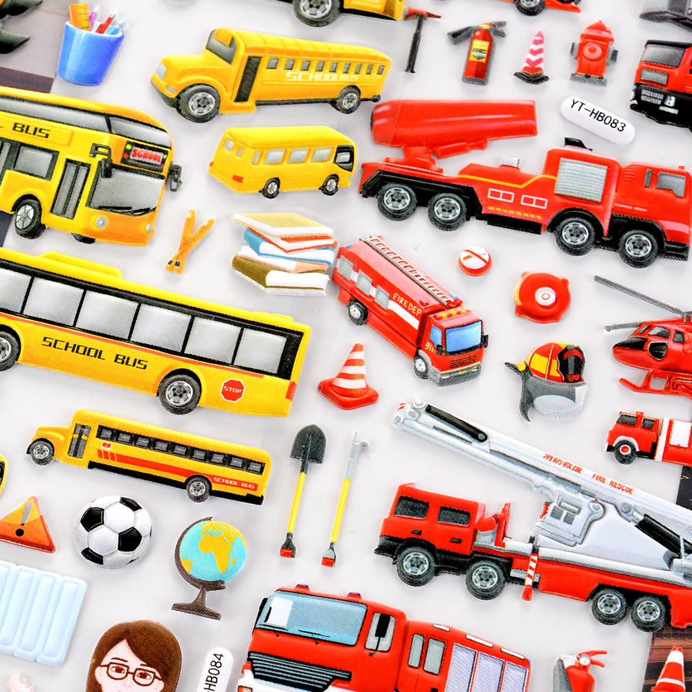 交通工具警车消防车救护车立体3d泡泡贴纸儿童男孩宝宝玩具贴画,淘宝优惠券,粉丝福利购,淘宝优惠卷