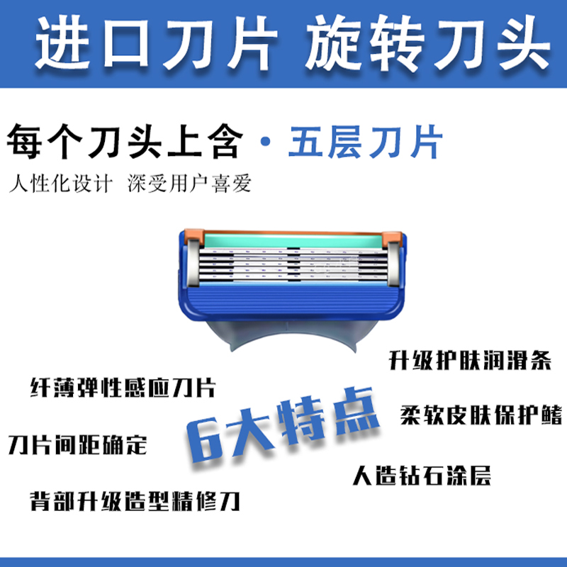 原装进口通用吉利风速五男士手动剃须刀片刮胡刀刮脸刀个人护理 - 图1