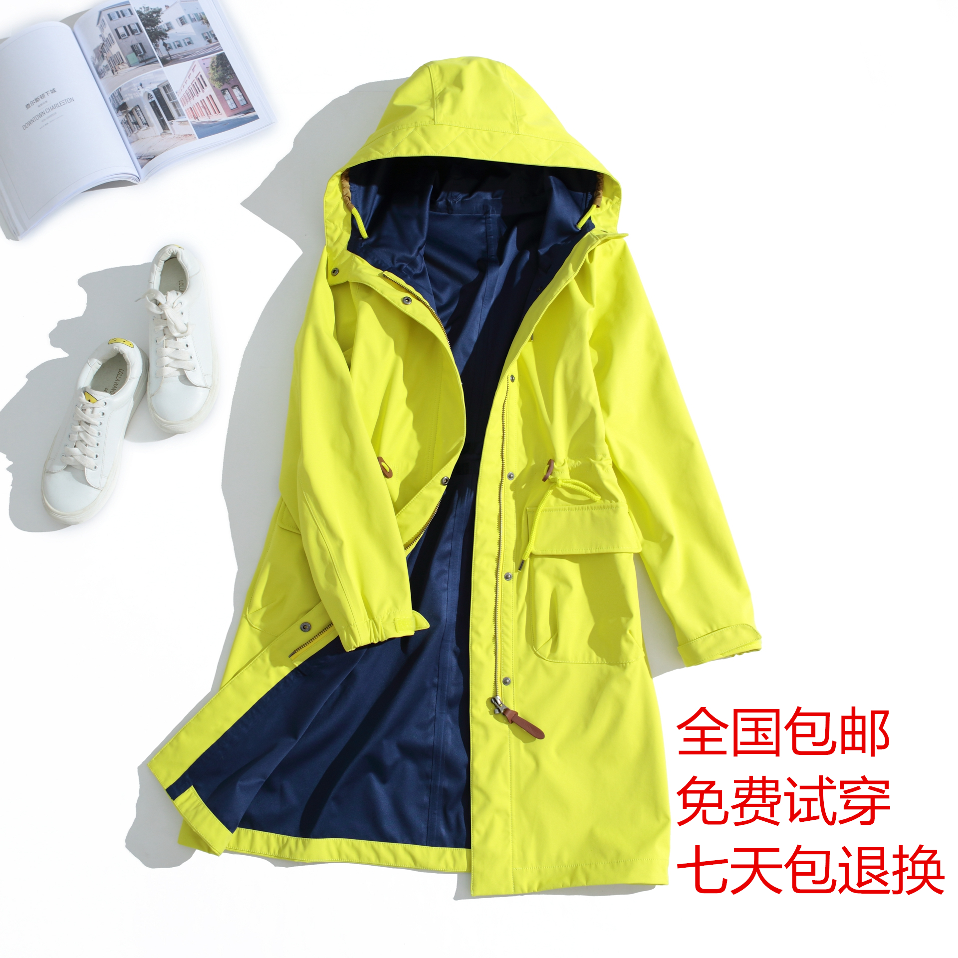 户外西藏韩版单层三合一防风防雨中长款冲锋衣防晒糖利色外套女 户外西藏韩版单层三合一防风防雨中长款冲锋衣防晒糖利色外套女