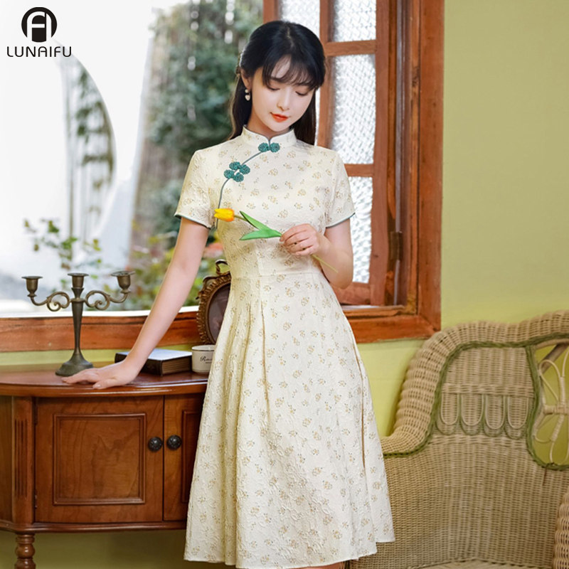 民国风小清新现代旗袍女改良连衣裙 伦爱弗旗袍