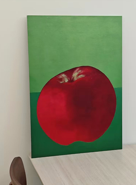 包豪斯红苹果客厅装饰画波普风艺术挂画摆画立体感无框画背景墙画
