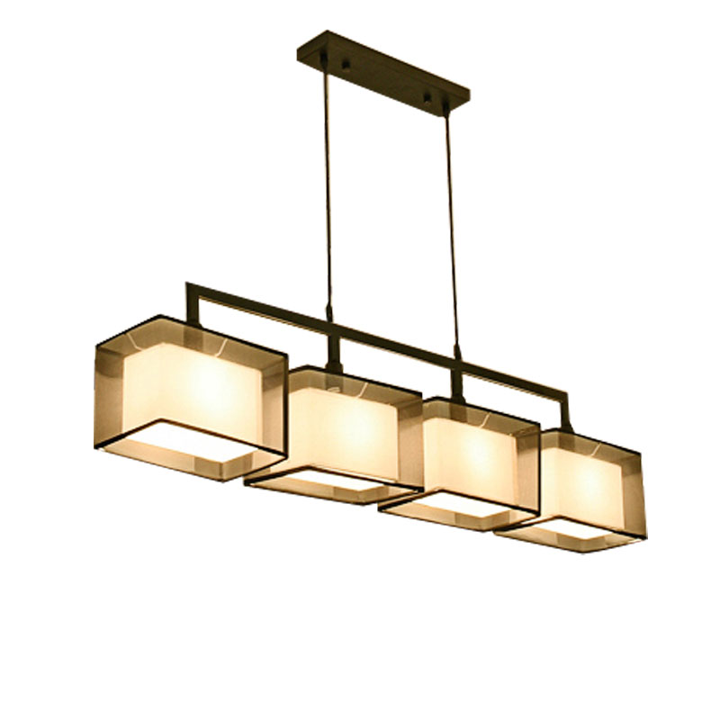 新中式吊灯长方形现代简约餐桌饭厅灯中国风复古吧台餐厅led灯具,淘宝优惠券,粉丝福利购,淘宝优惠卷
