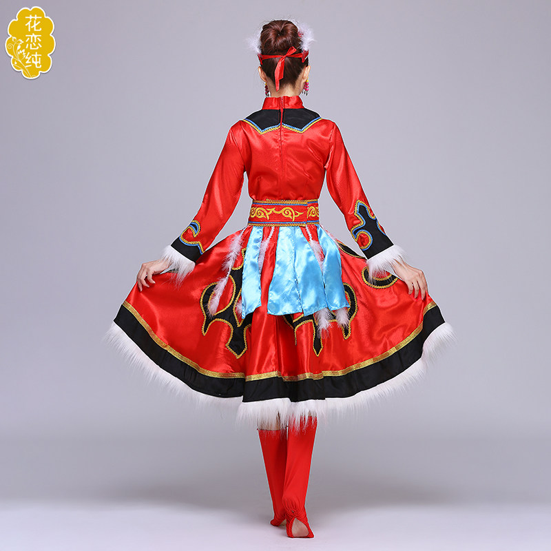 蒙古女族民族风蒙古袍新款广场舞 花恋纯民族服装/舞台装