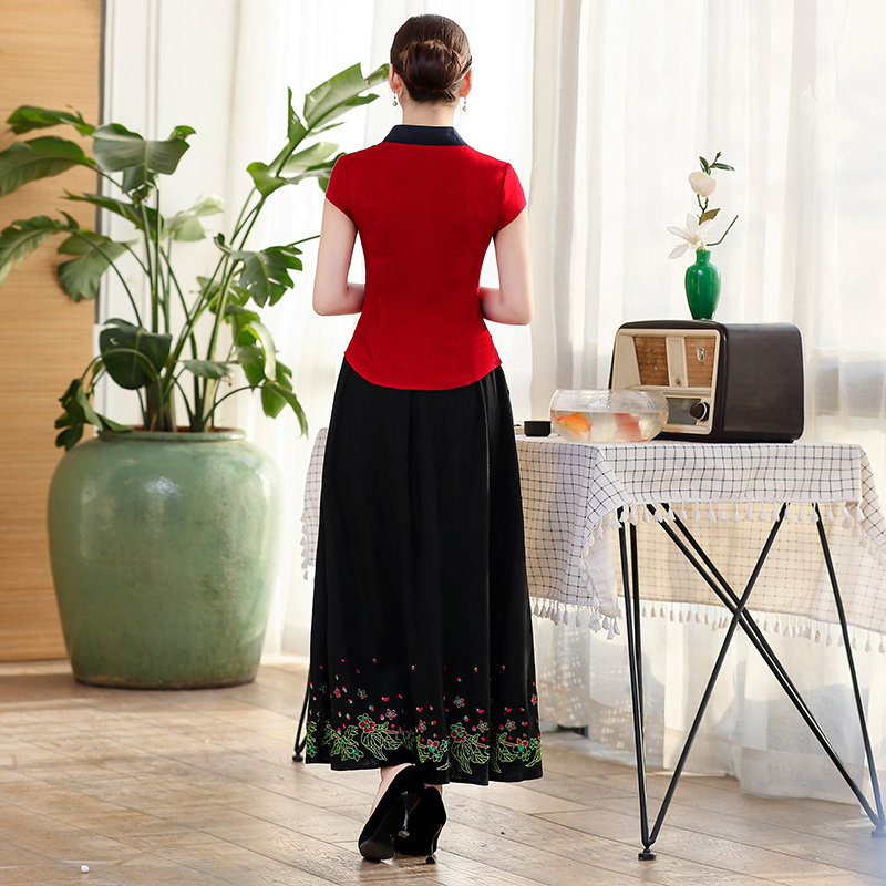 唐装女夏2020新款民族风修身上衣 第五衣柜奕点上衣