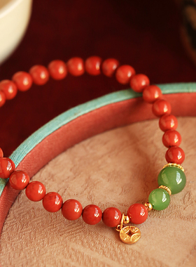 小银匠云南保山天然南红多宝手串