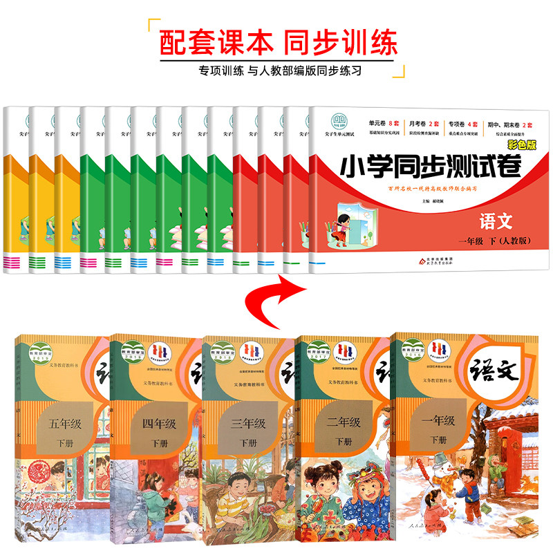 新版小学同步测试卷一二年级上三四五年级六下册上册语文数学英语人教版小学同步训练单元期中期末模拟试卷测试卷子必输卷一课一练