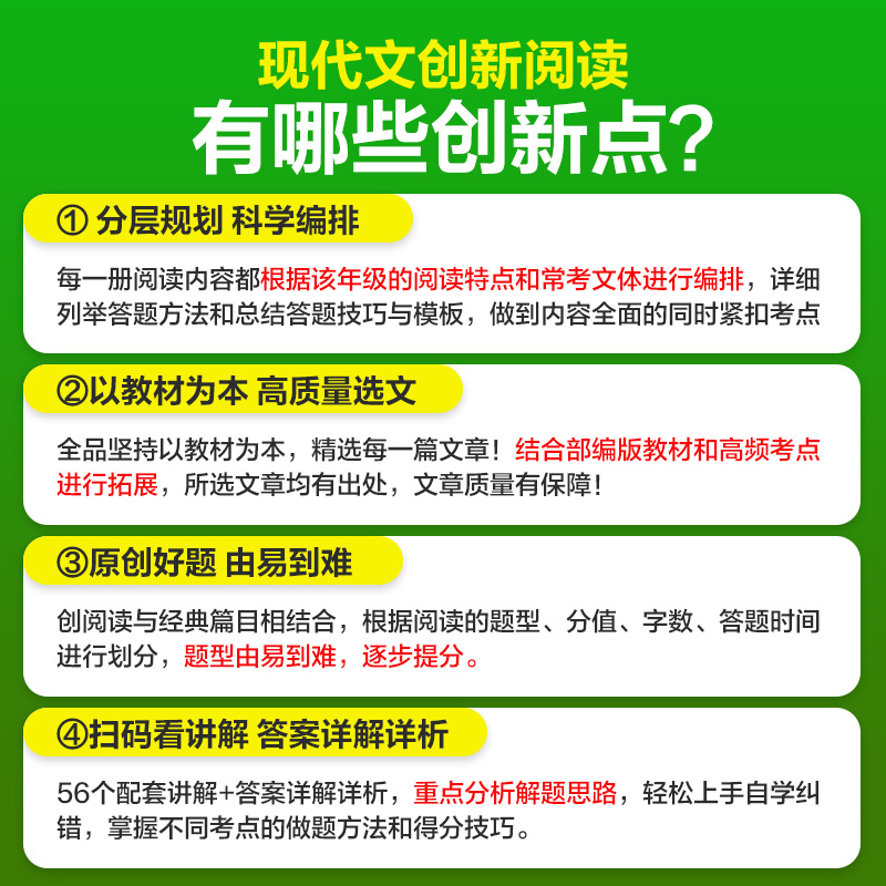 2024新版全品现代文创新阅读语文七八九年初中一二三年级现代文阅读训练专项练习记叙文议论文说明文阅读理解技能专项训练书-图0