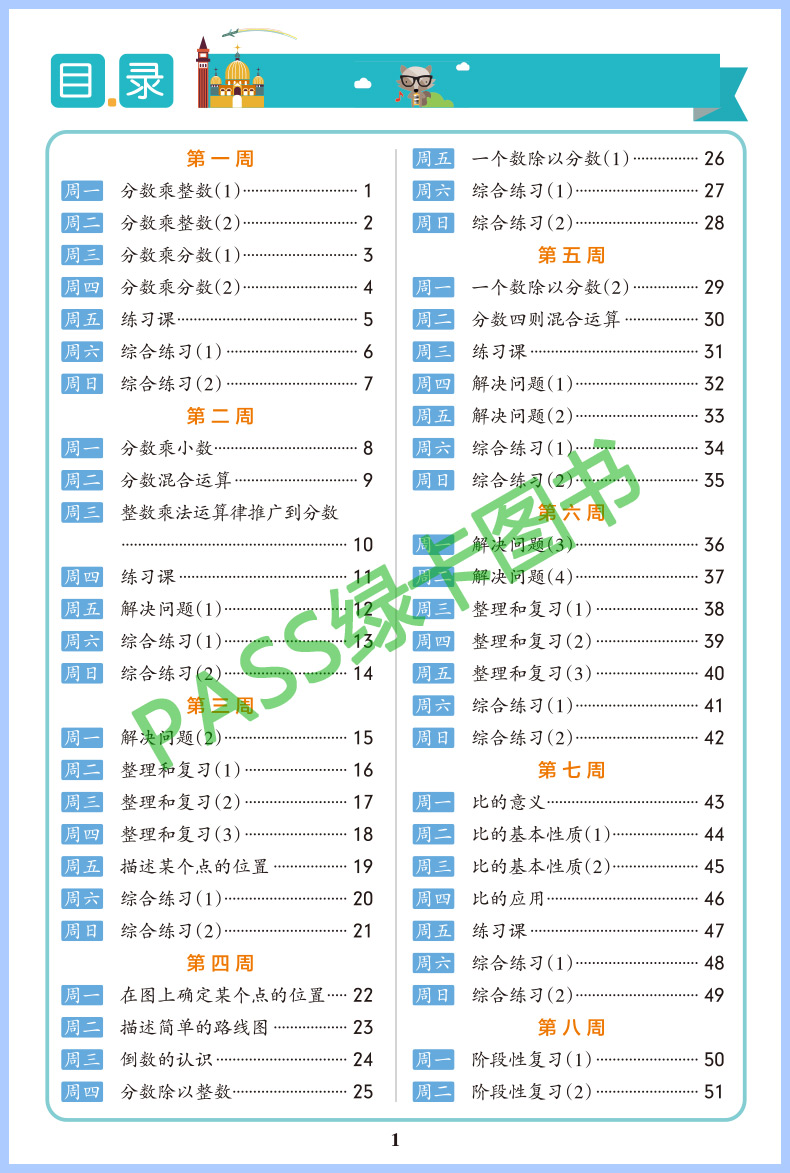 小学学霸天天计算六年级数学上册 人教版pass绿卡图书6年级计算能手小达人应用题口算题卡速算专项思维训练大通关天天练 - 图2