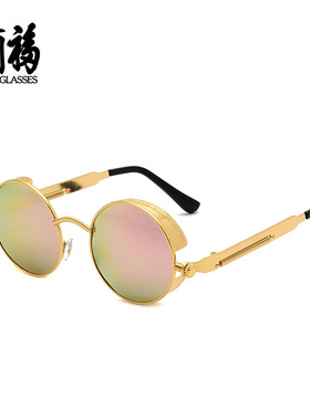墨镜复古风近视彩膜度数太阳眼镜
