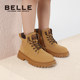【香菇来了】百丽童鞋儿童马丁靴冬鞋女童棉鞋宝宝加绒保暖大黄靴