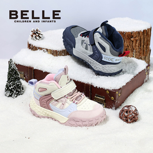 百丽童鞋女童加绒保暖户外鞋冬季