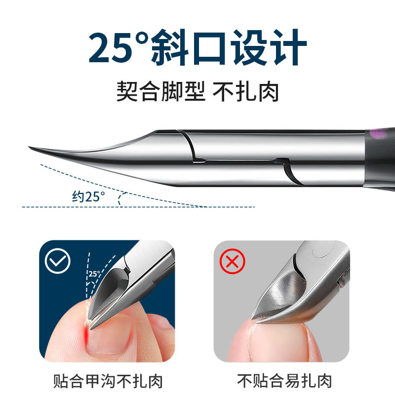 指甲剪甲沟专用指甲刀鹰嘴指甲钳套装剪刀修脚神器炎单个装剪指甲 - 图2