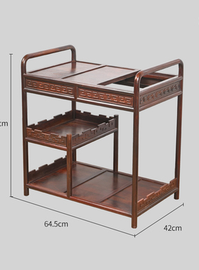 天纵大红酸枝回纹茶水柜