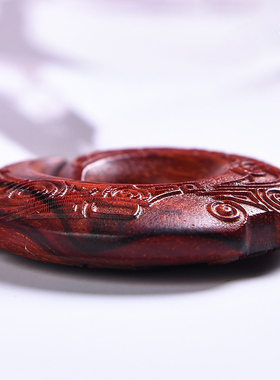 小叶紫檀时来运转红木雕刻无事牌