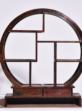 大红酸枝实木中式风书房博古架