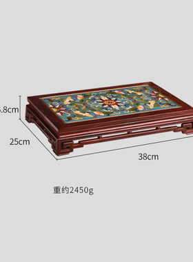 天纵小叶紫檀嵌景泰蓝底座