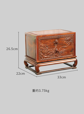 天纵大红酸枝莲花二斗柜