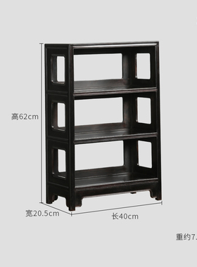 紫光檀三层置物架桌面实木桌面