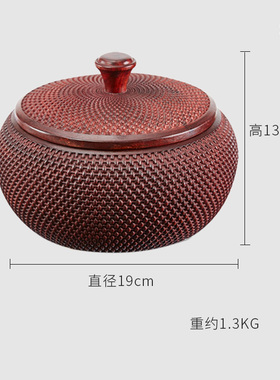 血檀水滴纹大茶叶罐家居摆件木制