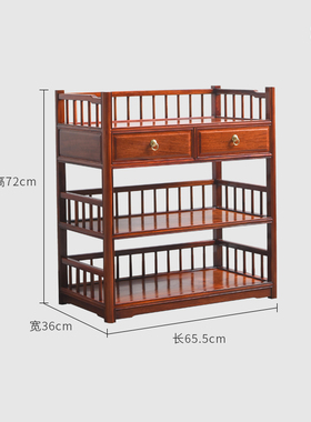 缅甸花梨全独板双抽茶水柜红木家用餐边柜实木储物柜中式置物柜