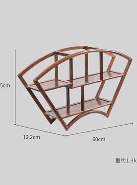 天纵大红酸枝全独扇形博古架
