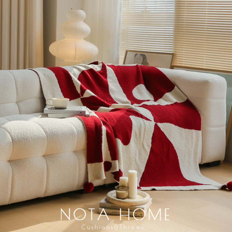 北欧风沙发毯红色节日绒毯冬加厚午睡毯轻奢高级感空调毯单人毯子,淘宝优惠券,粉丝福利购,淘宝优惠卷