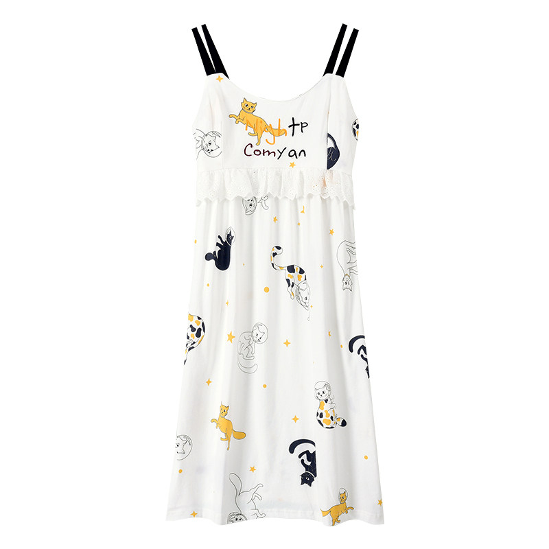 梦之腾夏季新款纯棉无袖吊带睡裙 梦之腾睡裙