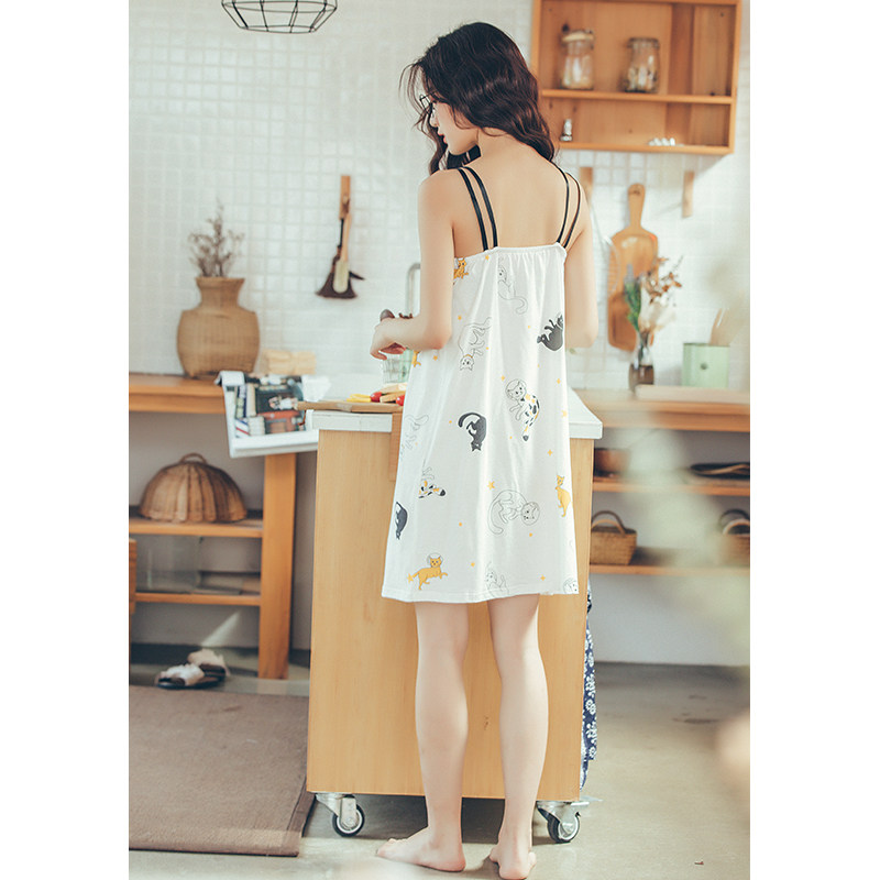 梦之腾夏季新款纯棉无袖吊带睡裙 梦之腾睡裙