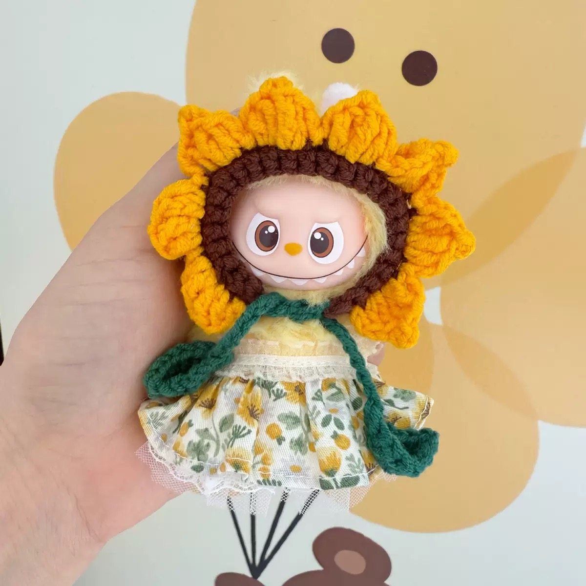 （不含娃）Labubu拉布布娃衣四代手作向日葵套装,淘宝优惠券,粉丝福利购,淘宝优惠卷