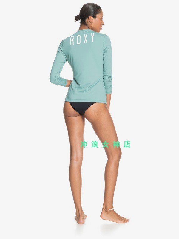 新品Roxy冲浪防晒衣泳衣防磨潜水服分体浮潜长袖上衣速干夏季款女-图0