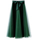 Elegant long skirt with mesh and velvet