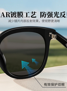 目戏高级感黑超防紫外线太阳镜